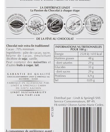  Lindt Lindt Excellence Dark Chocolate 70% Cocoa 5 x 100g - Buy Online on GoSupps.com