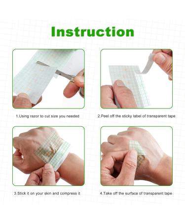 LotFancy Tattoo Aftercare Bandage 4x12 Yards Roll - Waterproof Transparent Film Dressing for Second Skin Healing and Scar Therapy - Tattoo Supplies 4x432 Inch - Buy Online on GoSupps.com