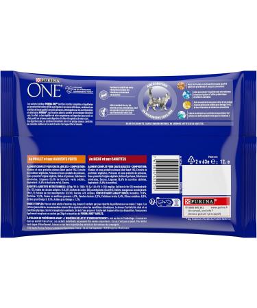 PURINA ONE Adult Tapered in Sauce Assorted Flavors Chicken and Beef Meal Bags for Adult Cats 4x85g | Pack of 12 - Buy Online on GoSupps.com