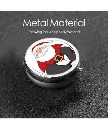 Cute Santa Claus Mini Round Pill Box | 3-Compartment Medicine Organizer | Portable Travel Pill Case for Home & Office - Buy Online on GoSupps.com