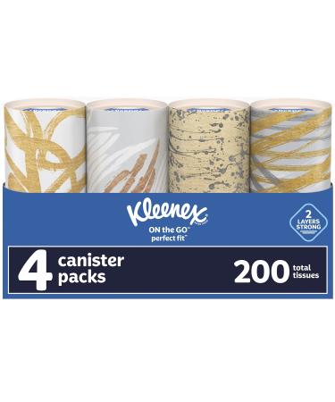 Kleenex Perfect Fit Facial Tissues, Car Tissues, 50 Tissues per Canister, 4 Count(Canisters) 50 Count (Pack of 4)
