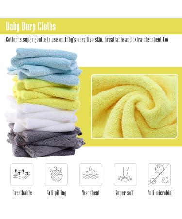 Cute Castle Ultra -Soft Baby Washcloths 16 Pack - Gentle on Sensitive Skin - Super Absorbent - 9x9 Inch - White/Grey/Yellow/Aquamarine - for Girls and Boys - Buy Online on GoSupps.com