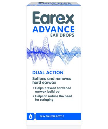 Earex Advance - removes hard ear wax- prevent ear wax build up - easy squeeze bottle - 12ml