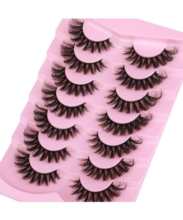 JIMIRE 6D Volume Mink Lashes - Fluffy Cat Eye Wispy False Eyelashes 7 Pairs Pack 18MM - Buy Online on GoSupps.com
