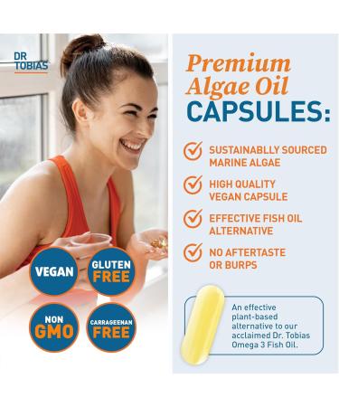 Dr. Tobias Vegan Omega 3 Algae Oil and Ashwagandha Capsules Supports Resilience Immune Health and Overall Wellness Non-GMO Vegan - Buy Online on GoSupps.com