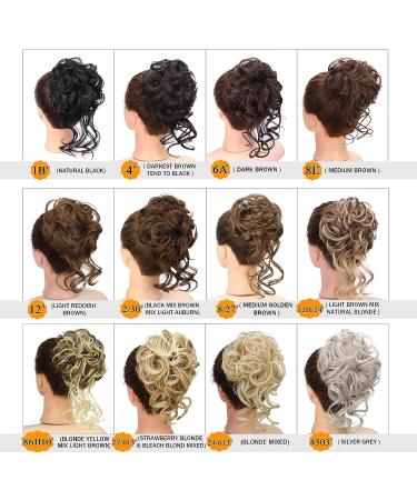 Earfodo Messy Bun Hair Piece | Synthetic Wavy Curly Chignon Ponytail Hairpiece | Daily Wear Scrunchies for Women | 27/613 Strawberry Blonde & Bleach Blond Mixed - Buy Online on GoSupps.com