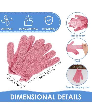 YuxianLB Exfoliating Peeling Gloves 3 Pairs Body Massage & Shower Gloves in Pink Green Blue | Best for Smooth Skin - Buy Online on GoSupps.com