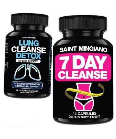 Saint Mingiano 7 Day Cleanse Program Detox - with - Lung Cleanse Detox 60 Day