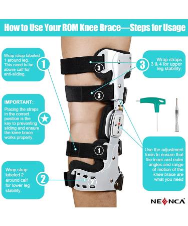 NEENCA Unloader ROM Knee Brace for ACL/MCL/PCL Injury - Adjustable Stabilizer for Meniscus Tear & Arthritis - Right Leg Support - Buy Online on GoSupps.com