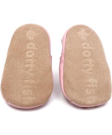 Dotty Fish Soft Leather Baby Shoes- Toddler Sandals, Non-slip | Pink Flowers | 0-6 Months to 3-4 Years - Buy Online on GoSupps.com