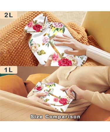 Naanle Watercolor Heat Bottle with Ethnic Flower Anchor | 1L Transparent Hot Water Bottle for Pain Relief & Therapy - Ideal for Bed Hands & Feet - Buy Online on GoSupps.com