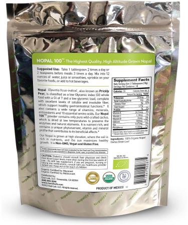 Maxx Herb Organic Nopal Cactus Powder - Digestion & Immune Support - High Fiber & Calcium - Vegan, Non-GMO, Gluten Free - 12 oz Bag - Buy Online on GoSupps.com