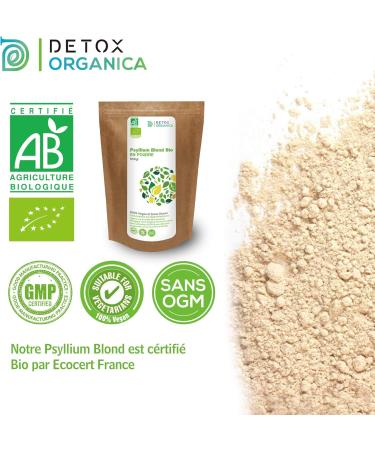 Detox Organica Psyllium Blond Bio Powder - Organic Psyllium Powder - 500 g - Plant Rich in Fibers 100% Natural and Vegan - Buy Online on GoSupps.com