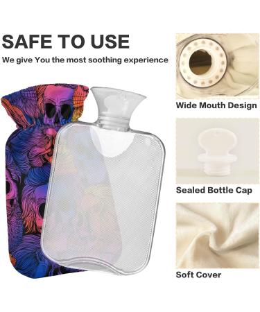 Hot Water Bottles with Bearded Skulls Cover | 2L Pain Relief for Neck & Shoulder | Warm Water Bed Warmer - Buy Online on GoSupps.com