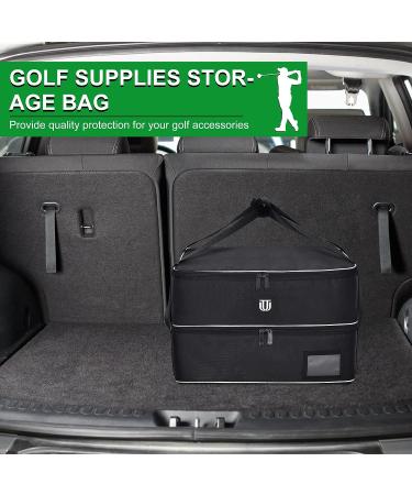 Jaffzora Golf Trunk Organizer - Waterproof 2-Layer Car Locker Bag for Golf Gear and Shoes - Perfect Gifts for Men - Black - Buy Online on GoSupps.com