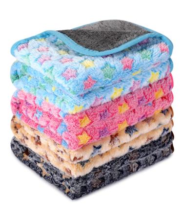 NAMALU 4 waterproof guinea pig fleeced ceilings Small dog ceiling absorbent guinea pig cage inserts reusable pipi pads sleep cuddly ceiling (star pattern 30 x 30 cm) star pattern 30 x 30 cm