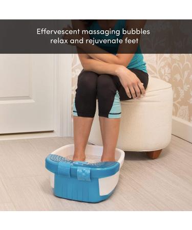 HoMedics Bubble Bliss Deluxe Foot Spa with Heat Massaging Arch - 3 Acupressure Attachments | Improves Circulation, Soothes Tired Muscles | Built-In Storage and Splash Guard | Blue - Buy Online on GoSupps.com