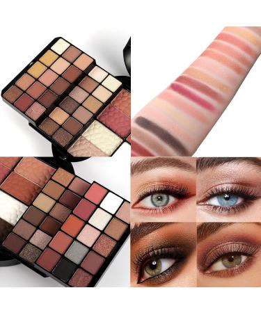 All-in-One Makeup Kit for Women: 54 Color Eyeshadow Palette Eyeliner Mascara Brushes & Lipstick - Shop Internationally - Buy Online on GoSupps.com