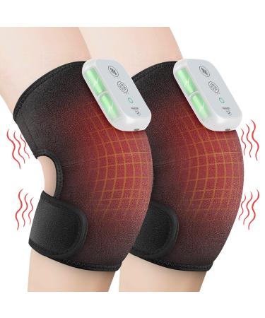 Comfier Cordless Knee Massager,Heating Pad for Knee and Shoulder,Knee Heating Pad for Knee Pain Relief, Electric Heated Knee Brace Wrap with Vibration Massage, 3 Heat/Massage Settings