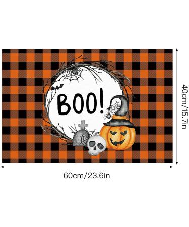 RESOYE 2Pcs Pumpkin Lattice Bedroom Carpet Door Mats Doormat Front Door Mat Non Slip Rubber Backing Floor Mat Switch Mat Halloween Entry Decor for Living Dining Dorm Room Bedroom Decor - Buy Online on GoSupps.com