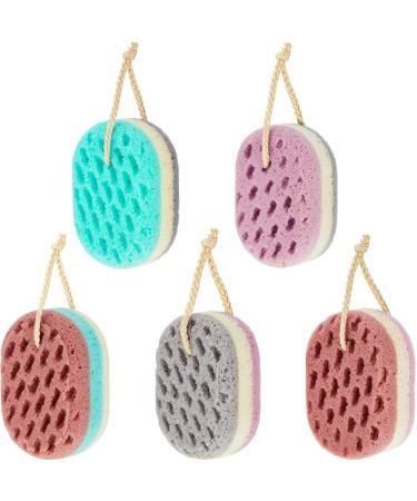 5 Pieces Soft Bath Sponge Gentle Soothing Body Sponge Natural Fiber Exfoliating Shower Sponge for Women Men Kids  Random Color  Oval Shape - Buy Online on GoSupps.com