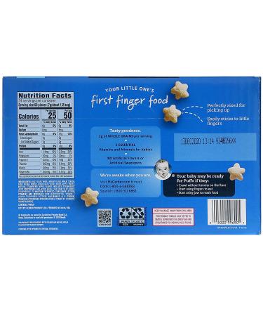 Gerber Puffs Strawberry Apple - 12 Snack Packs (0.5 oz each) for 8+ Months - Buy Online on GoSupps.com