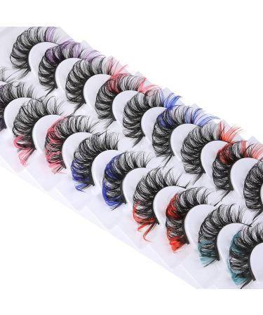 ALPHONSE Colored Russian Strip False Lashes - D Curl Fluffy Volume Curly Faux Mink 10 Pairs - Buy Online on GoSupps.com