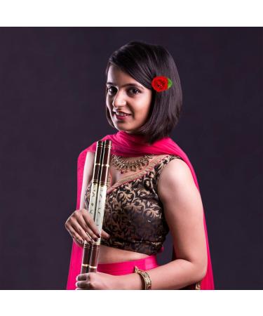 Red Rose Flower Clip Artificial Flower Hair Bun Gajra accessories Indian Handmade Hair Ornament for Women Partywear Marriage Mehndi Festival Gifting(Set of 5 Rose Clips) - Buy Online on GoSupps.com