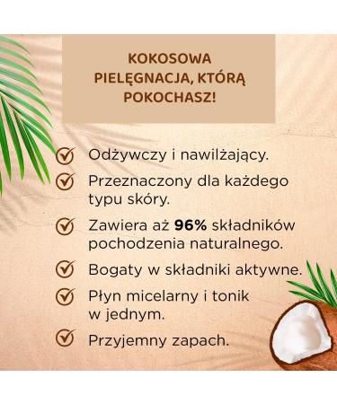 Eveline Cosmetics Rich Coconut Micellar Fluid & Toner 2-in-1 500ml - Moisturizing Coconut Cleanser | International Shipping Available - Buy Online on GoSupps.com