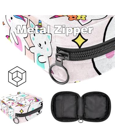 Sweet Unicorn Cat Storage Bag | Large Menstrual Cup & Bandage Organizer for Women | Zippered Multicolored Insert Bags for Tampons Panty Liners & Period Essentials - Buy Online on GoSupps.com