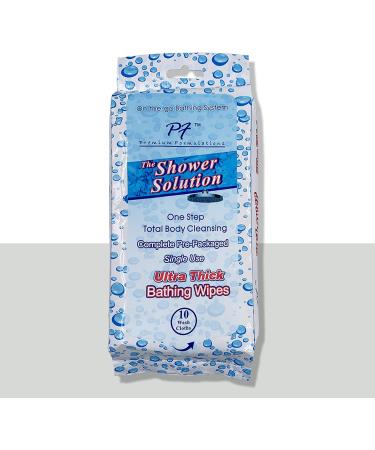 Premium Formulations Shower Solutions Adult Bathing Wipes - Extra Large & Thick - 40 Wipes (4x10ct Packs) - Buy Online on GoSupps.com