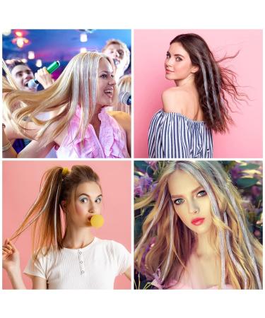 Hautoco 1200 Strands Hair Tinsel Kit 47 Inch - White-Pink Fairy Tinsel Extensions for Cosplay & Parties - Buy Online on GoSupps.com