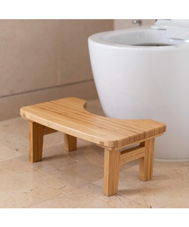 GOBAM Bamboo Bathroom Toilet Stool - 6.7 Small Squatting Step Stool for Kids and Adults - Buy Online on GoSupps.com