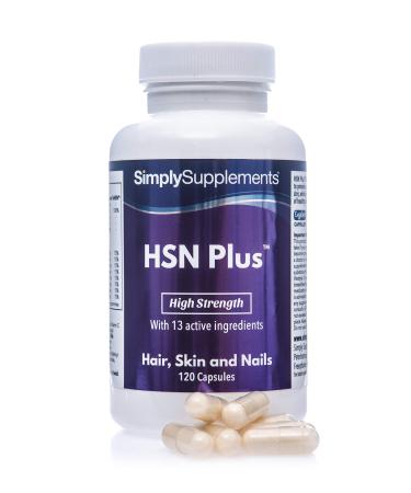 Hair Skin & Nails Plus | 120 Capsules | Includes MSM & Collagen | Manufactured in The UK - Buy Online on GoSupps.com