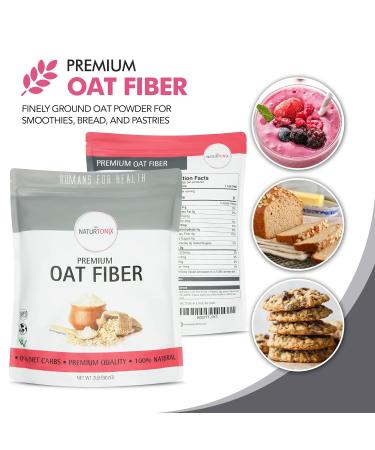 Naturtonix Premium Oat Fiber - Low Carb Flour Alternative - 1 lb Pack - Non-GMO, Vegan, Gluten Free - Keto Friendly - Buy Online on GoSupps.com
