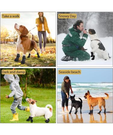 2 Pair Dog Boots for Injures Paws Waterproof Anti-Slip Dog Shoes with Adjustable Reflective Straps Dog Socks Paws Stop Licking Dog Crocs Paw Protector Black - Buy Online on GoSupps.com