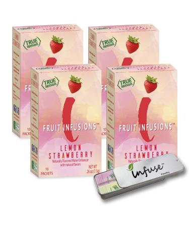 True Citrus True Lemon Fruit Infusion Lemon Strawberry 10 Packets .26 oz (7.5 g)