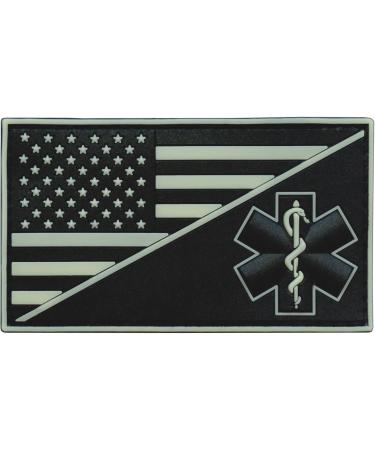 Glow Dark USA American Flag EMS EMT Paramedic Tactical Morale Patch - Buy Online on GoSupps.com