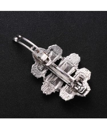 Beaupretty Vintage French Hair Clips for Women | Silver Green Metal Crystal Hairpins Elegant Hair Jewelry - Buy Online on GoSupps.com