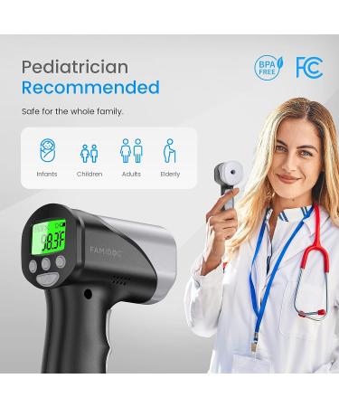 F-Doc Forehead Thermometer v2X Black - Medical Grade Infrared No Touch Temporal Laser Gun for Adults and Kids - Indoor/Outdoor Safe - Non-Contact Touchless - 1s Results - Buy Online on GoSupps.com