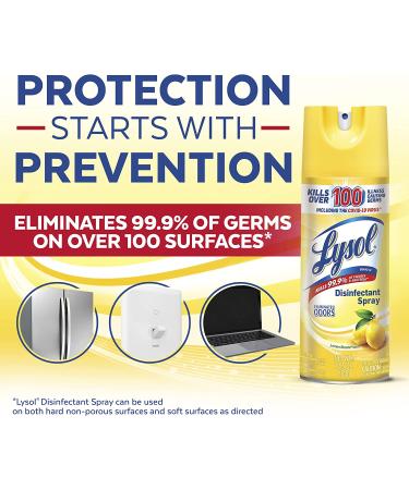 Lysol Disinfectant Spray 12.5oz - Lemon Breeze Scent | Sanitizing & Antibacterial Spray for Home | Kills Germs & Eliminates Odors - Buy Online on GoSupps.com