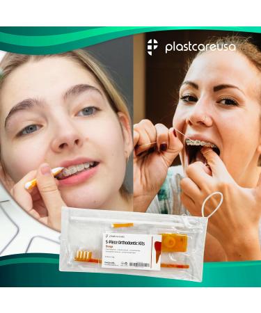 Blue Orthodontic Braces Care Kit | 5-Piece Complete Dental Cleaning Set for Effective Oral Care | Toothbrush Wax Floss & Brackets Cleaner for Braces Maintenance - Buy Online on GoSupps.com