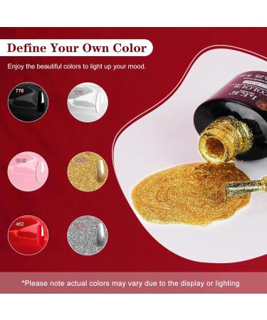 LKE Gel Nail Polish Set - 6 Colors for All Seasons | White Black Red Pink Gold & Silver Glitter | Soak Off UV/LED Nail Kit for Home & Salon Manicure - Buy Online on GoSupps.com