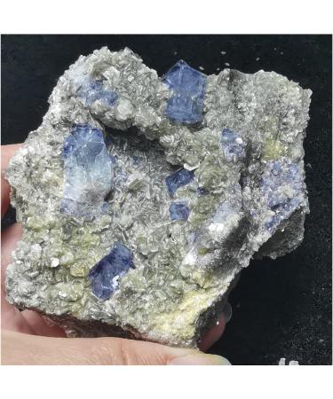 Room Decoration Natural Crystal Rough 47.8gRestoration of Quartz Gemstones from Yaogangxian Natural Purplish Blue Fluorite and mica intergrowth Minerals - Buy Online on GoSupps.com