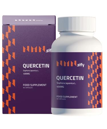 NMNsify Quercetin 400mg 2 Month Supply Antioxidant and Energy Support No Chemicals Or Synthetic Fillers 400mg per Serving 60 Vegan Capsules