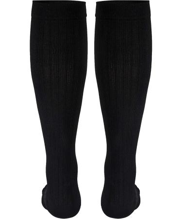 Truform Compression Socks for Men - 8-15 mmHg Knee High Dress Socks Black Large (Pack of 2) - Best for Travel & Daily Wear - Buy Online on GoSupps.com