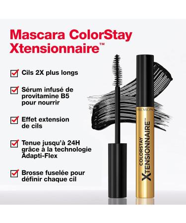 Revlon ColorStay Xtensionnaire Length Mascara 2-in-1 Serum and Mascara Ultra-light fibers for 2x longer lashes Infused with provitamin B5 Non-smudging 211 Black Waterproof - Buy Online on GoSupps.com