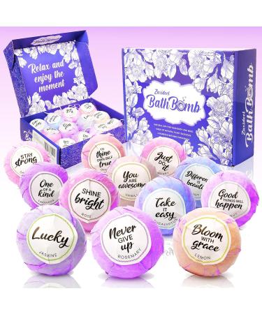 Handmade Bath Bombs for Women - Set of 12 with Essential Oils - Perfect Gift for Valentine's Day, Birthdays, Mother's Day - Buy Online on GoSupps.com