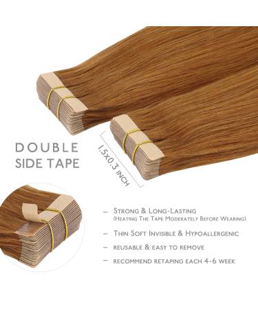 Buy If Salife Real Hair Tape Extensions - 20Pcs 30g 10 Inch Auburn Ginger Remy Skin Weft - Invisible Tape for Perfect Volume - Buy Online on GoSupps.com