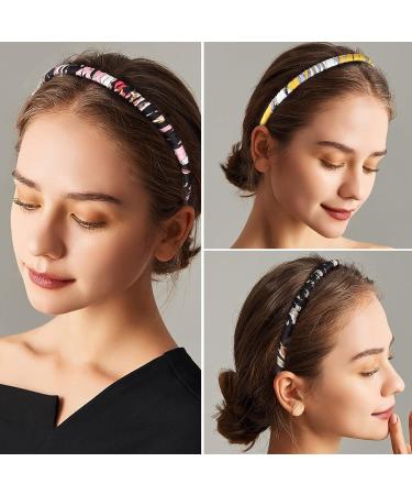 Amcami 6-Piece Non-Slip Comb Headbands for Women - Resin Thin Hair Bands for Makeup & Face Washing - Hair Accessories for Girls - Buy Online on GoSupps.com